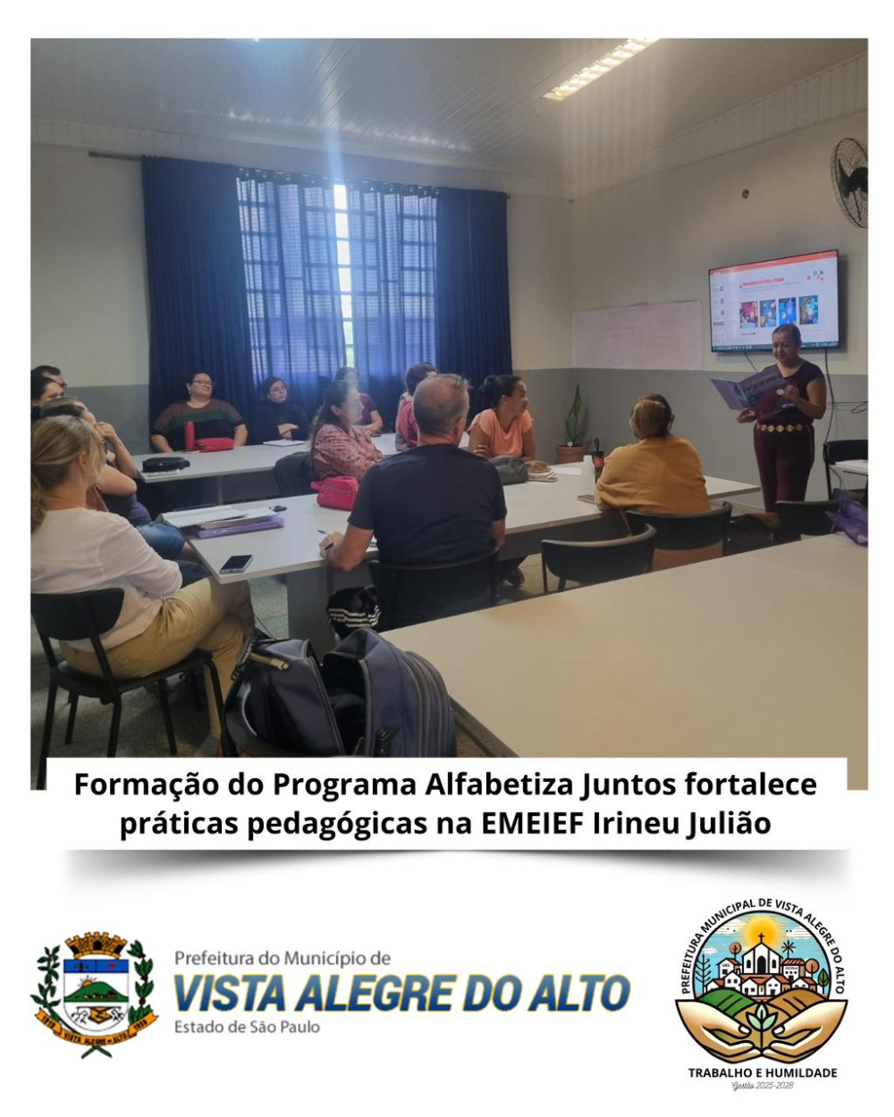 Formação do Programa Alfabetiza Juntos fortalece práticas pedagógicas na EMEIEF Irineu Julião.