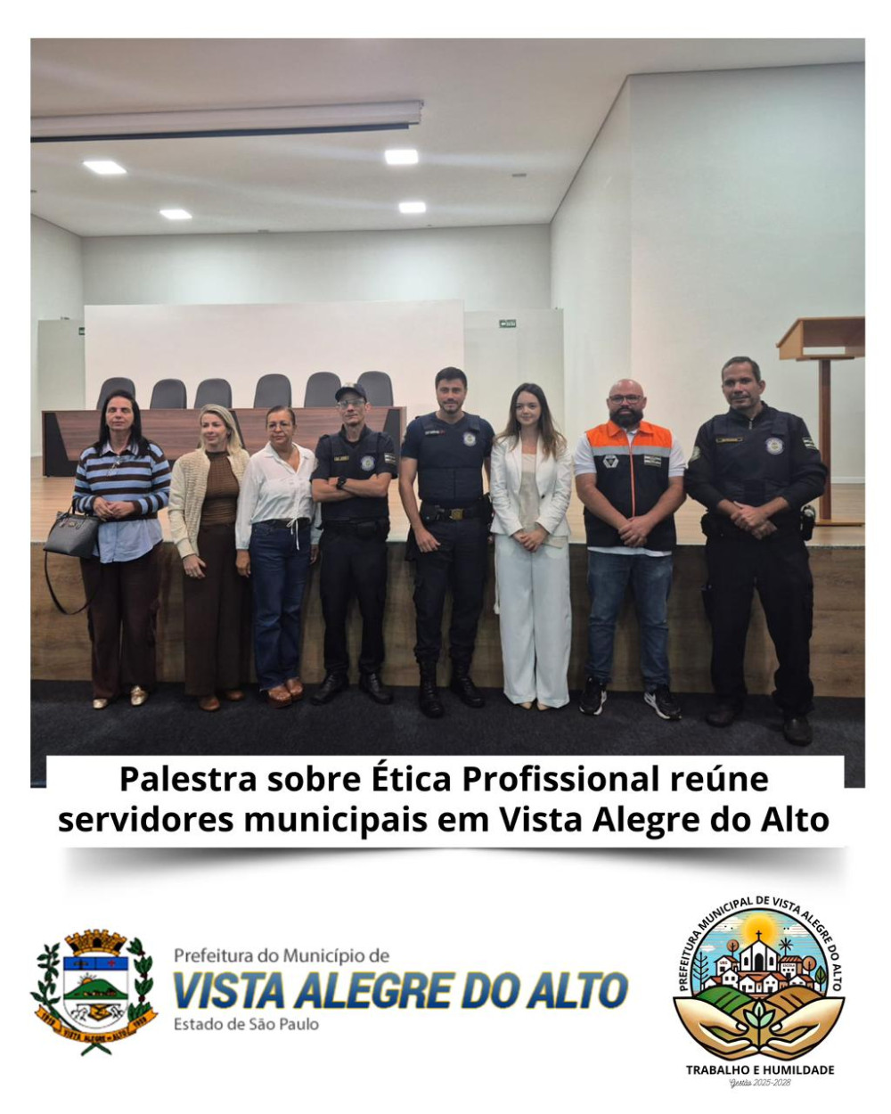 Palestra sobre Ética Profissional reúne servidores municipais em Vista Alegre do Alto.