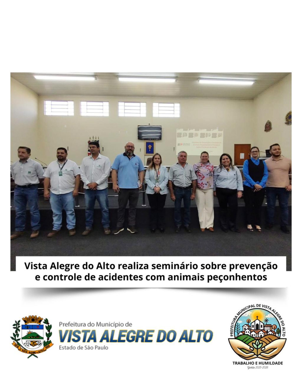Vista Alegre do Alto realiza seminário sobre prevenção e controle de acidentes com animais peçonhentos.