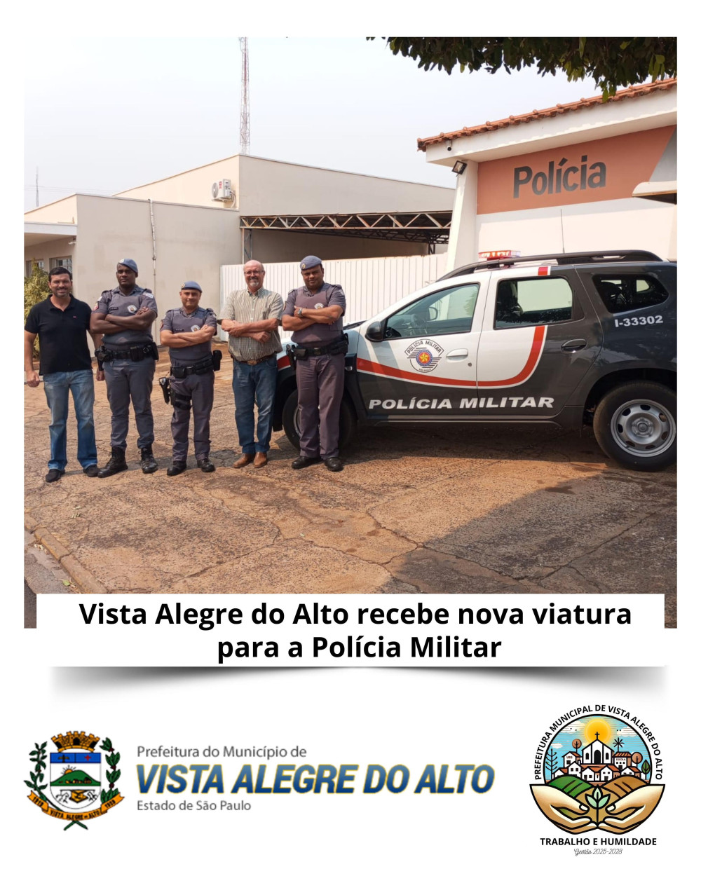 Vista Alegre do Alto recebe nova viatura para a Polícia Militar.