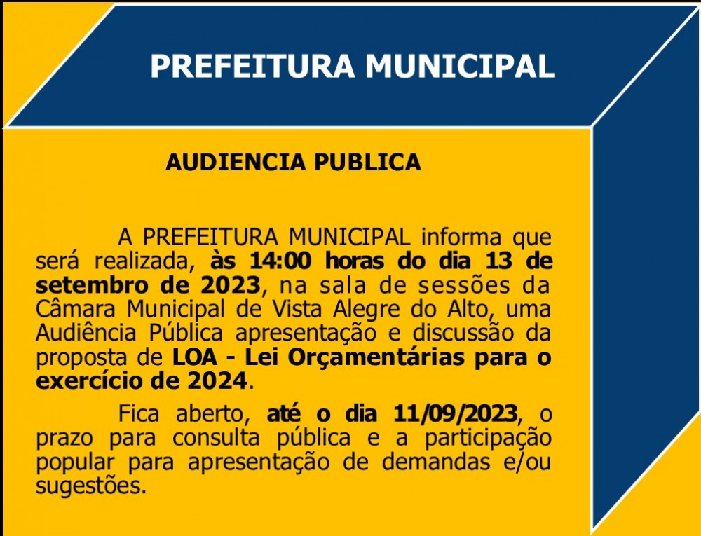 Comunicado - Audiência Pública.