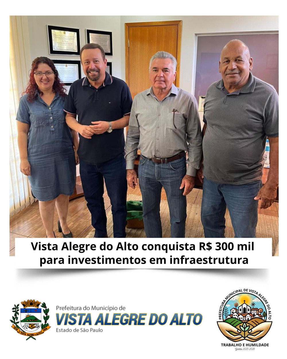 Vista Alegre do Alto conquista R$ 300 mil para investimentos em infraestrutura.
