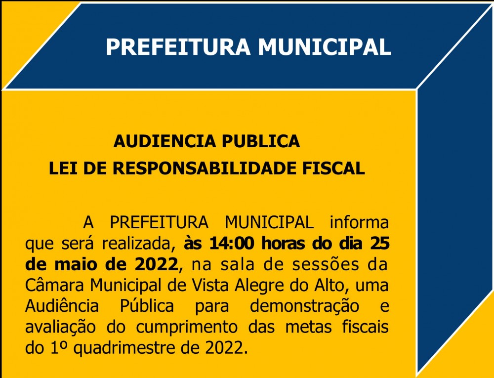 Audiência Pública - Lei de Responsabilidade Fiscal.