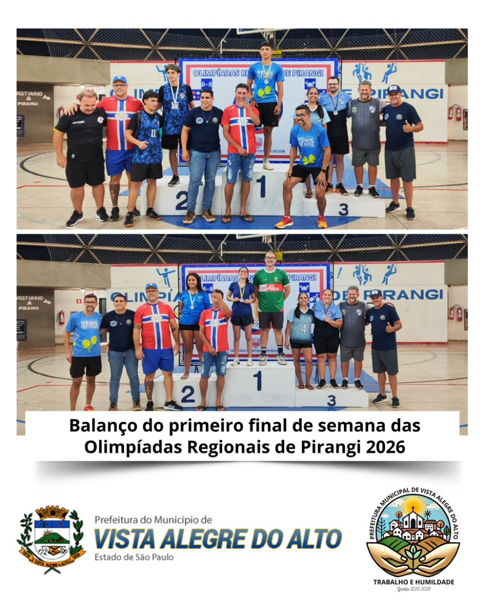 Balanço do primeiro final de semana das Olimpíadas Regionais de Pirangi 2026.