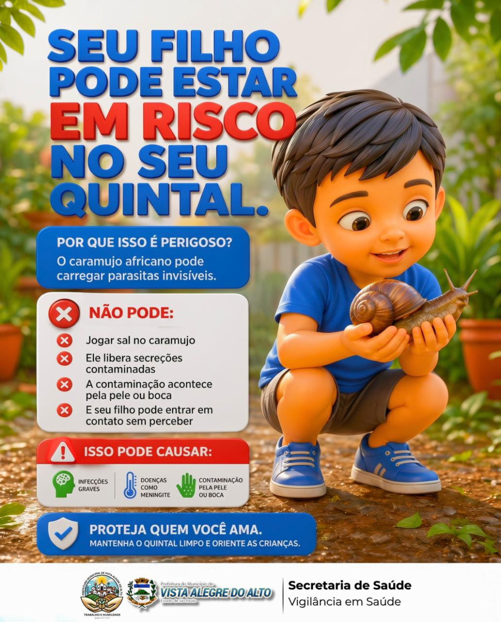 ALERTA: Proteja sua família contra o Caramujo Africano.