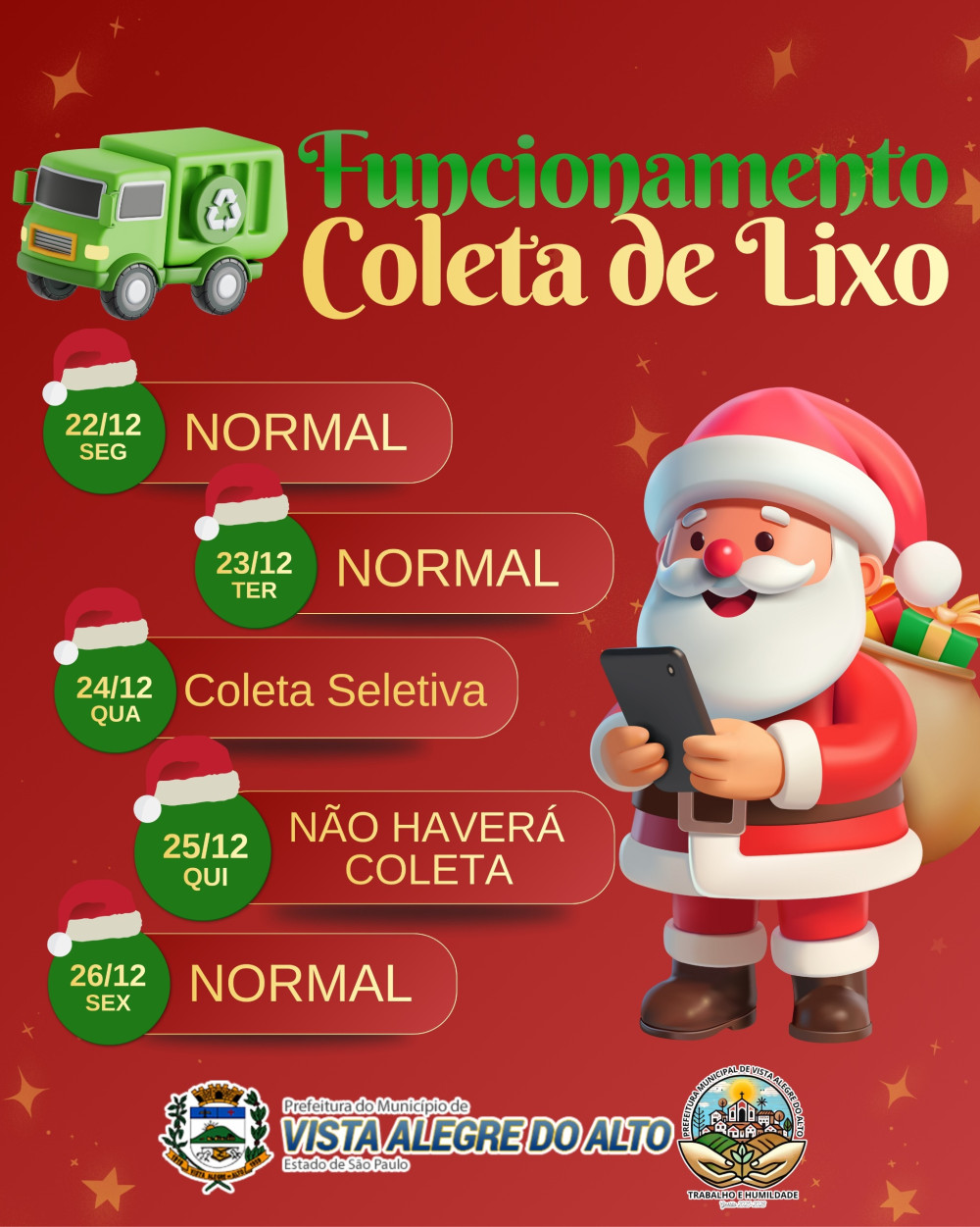 Comunicado – Coleta de Lixo.