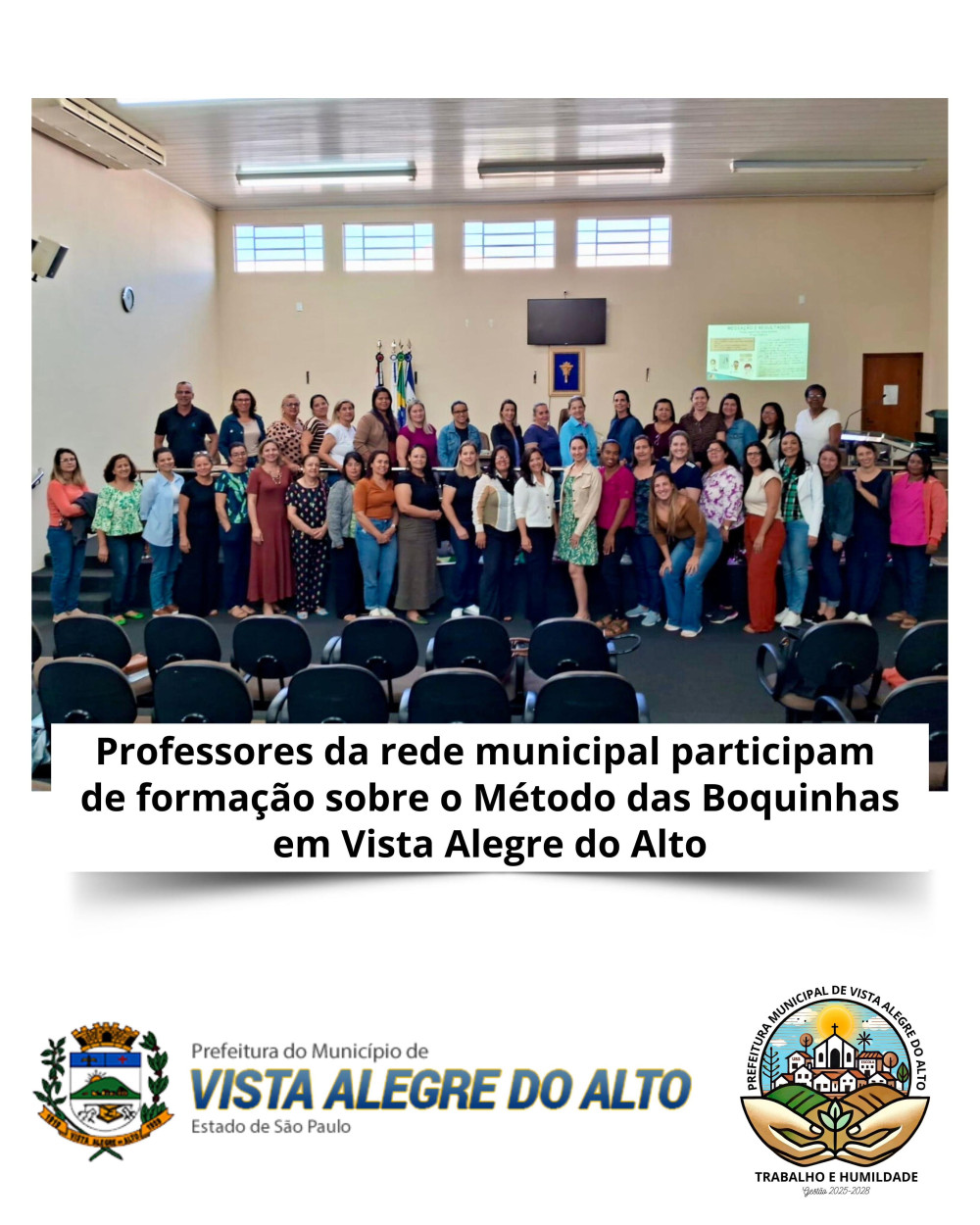Professores da rede municipal participam de formação sobre o Método das Boquinhas em Vista Alegre do Alto.