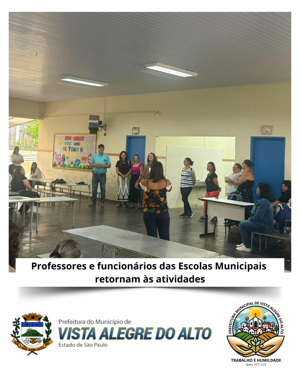 Professores e funcionários das Escolas Municipais retornam às atividades.