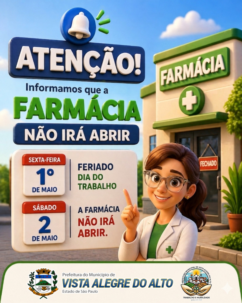 Atenção, população de Vista Alegre do Alto!