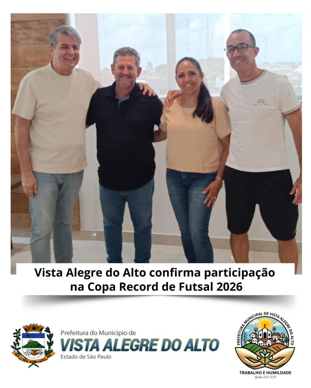 Vista Alegre do Alto confirma participação na Copa Record de Futsal 2026.
