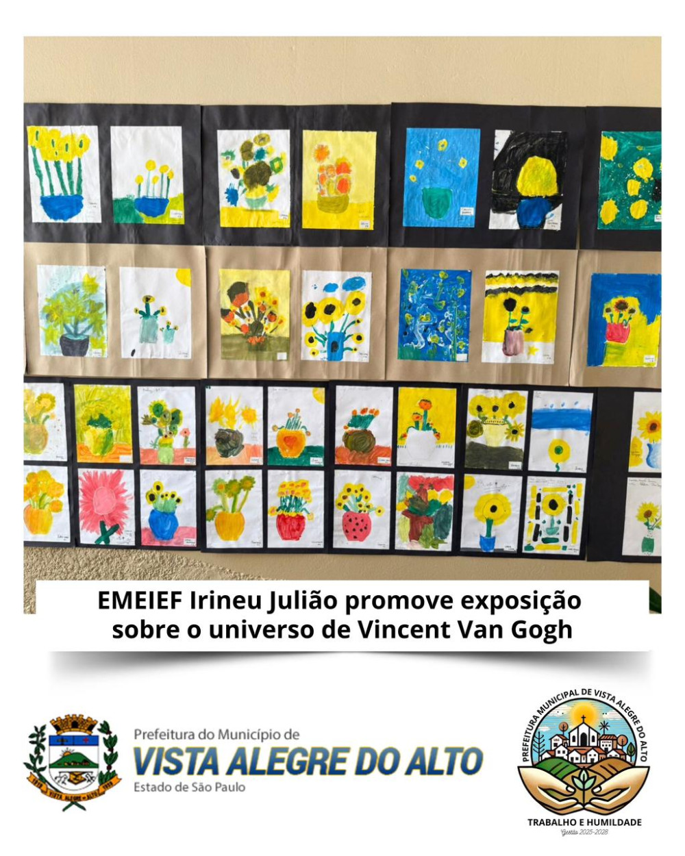 EMEIEF Irineu Julião promove exposição sobre o universo de Vincent Van Gogh.