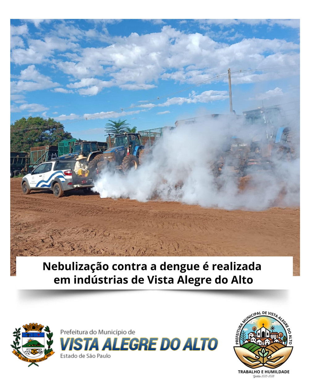 Nebulização contra a dengue é realizada em indústrias de Vista Alegre do Alto.