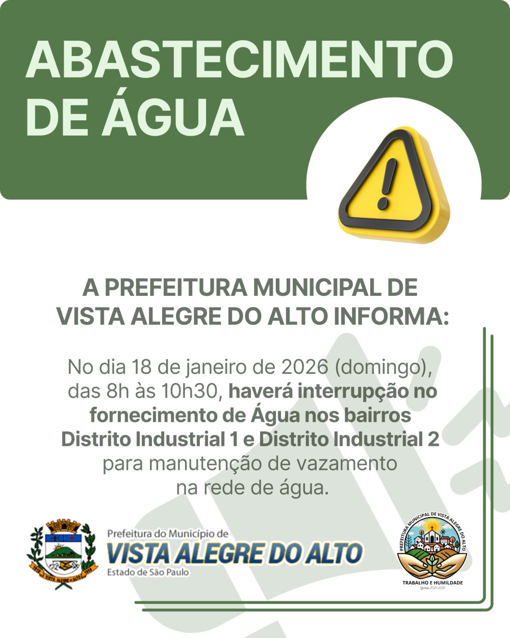Abastecimento de água.
