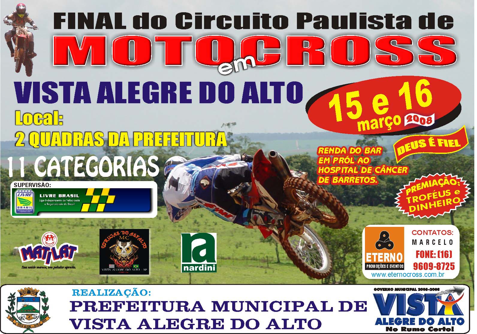 Vista Alegre terá competição de motocross.