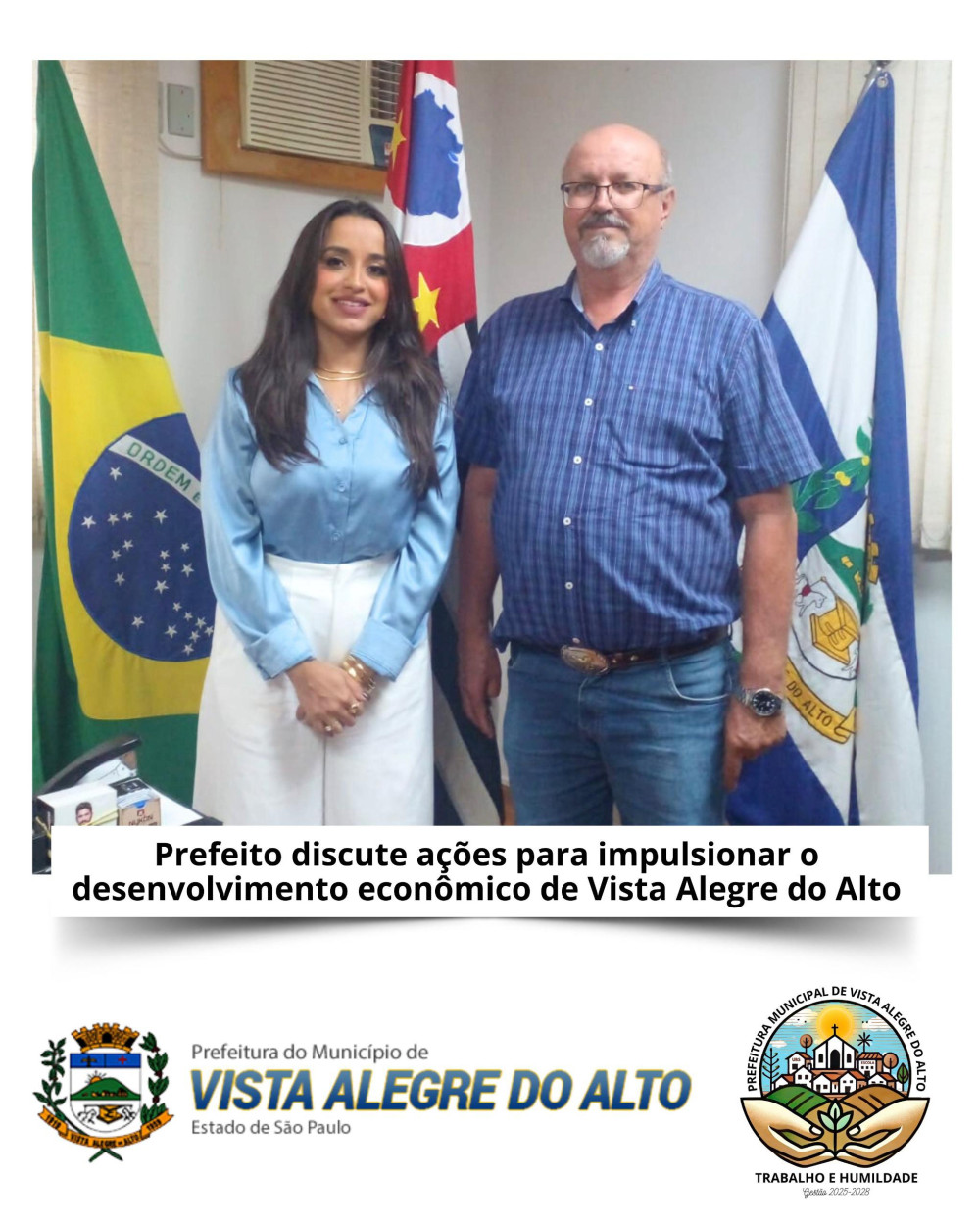 Prefeito se reúne com representante da Secretaria de Desenvolvimento Econômico.