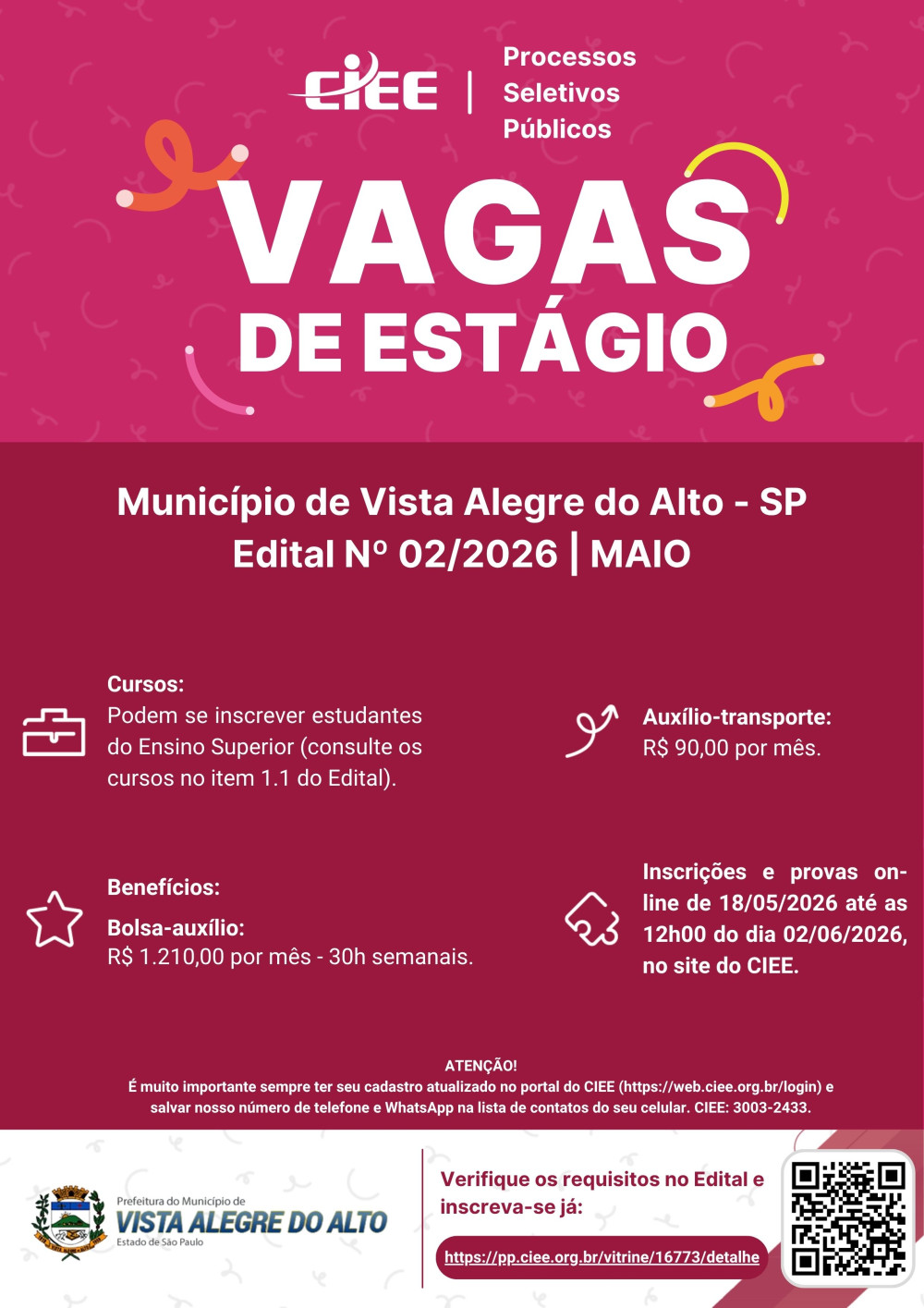 Oportunidade de Estágio Remunerado.