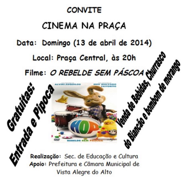 Convite: Cinema na Praça.