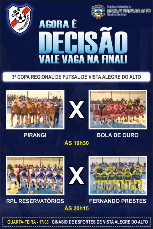 Veja como ficaram as semifinais da Copa Regional de Futsal de Vista Alegre.