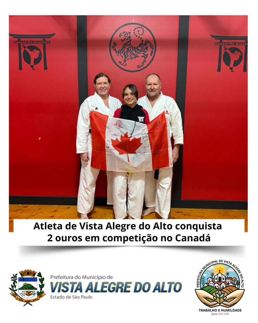 Atleta de Vista Alegre do Alto conquista 2 ouros em competição no Canadá.