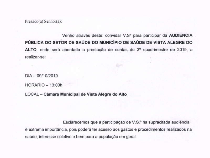 Audiência Pública - Saúde.