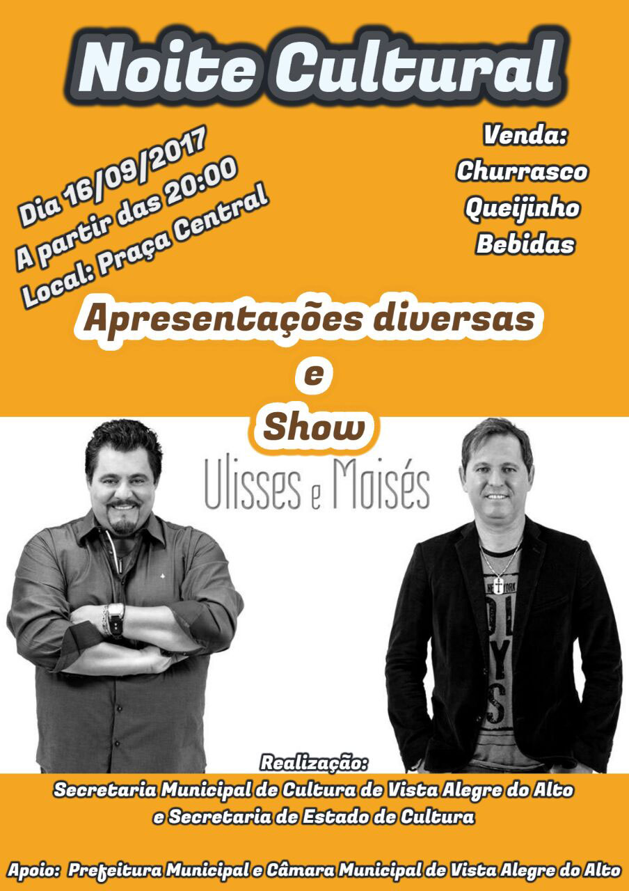 Vista Alegre realiza show na praça com Ulisses & Moisés.