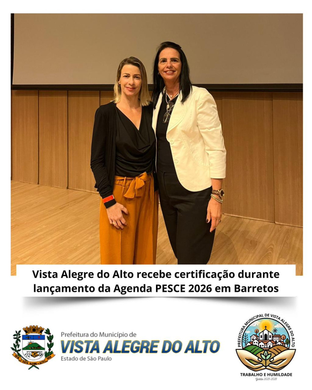 Vista Alegre do Alto recebe certificação durante lançamento da Agenda PESCE 2026 em Barretos.