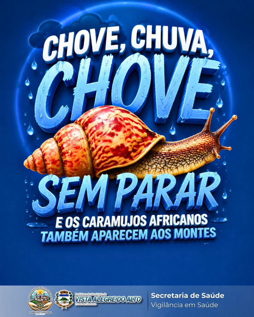 Chove, chuva, chove sem parar… e os caramujos africanos também aparecem com mais frequência.