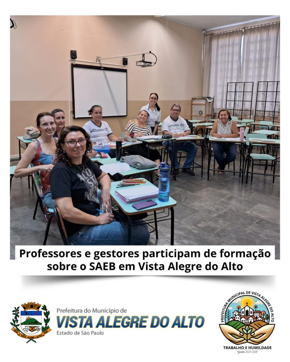 Professores e gestores participam de formação sobre o SAEB em Vista Alegre do Alto.