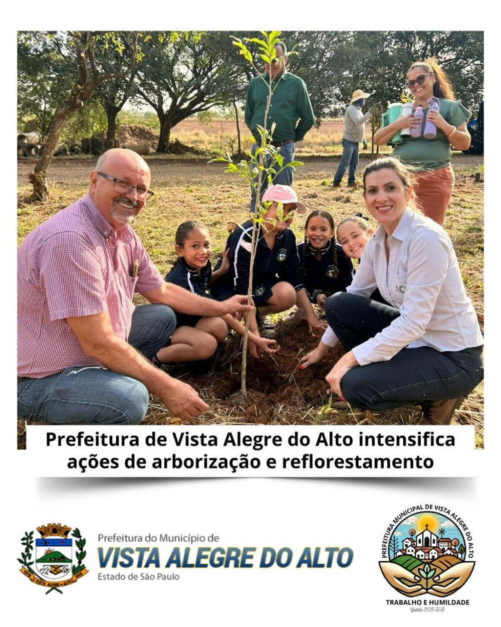 Prefeitura de Vista Alegre do Alto intensifica ações de arborização e reflorestamento.