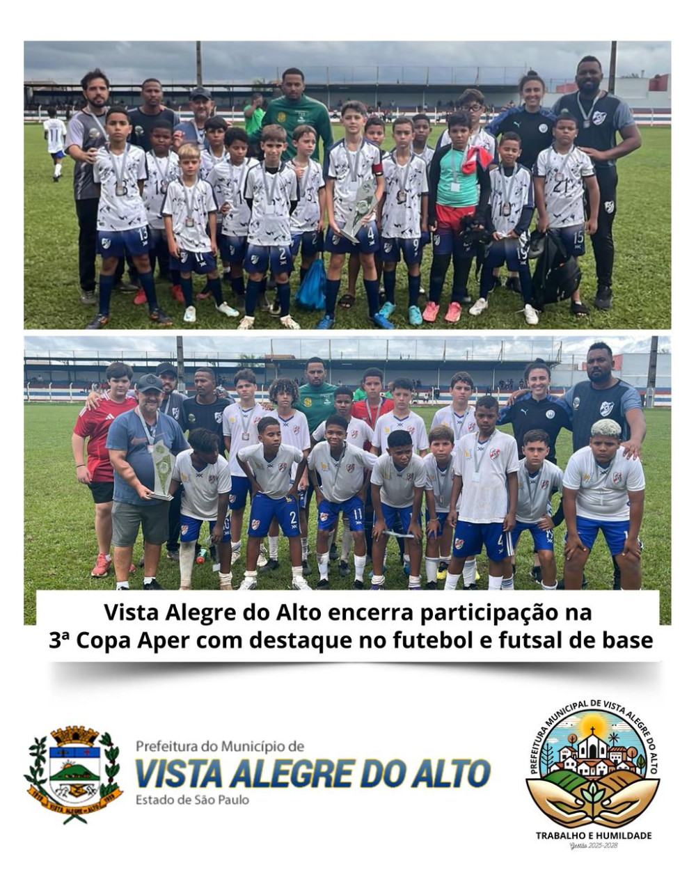 Vista Alegre do Alto encerra participação na 3ª Copa Aper com destaque no futebol e futsal de base.