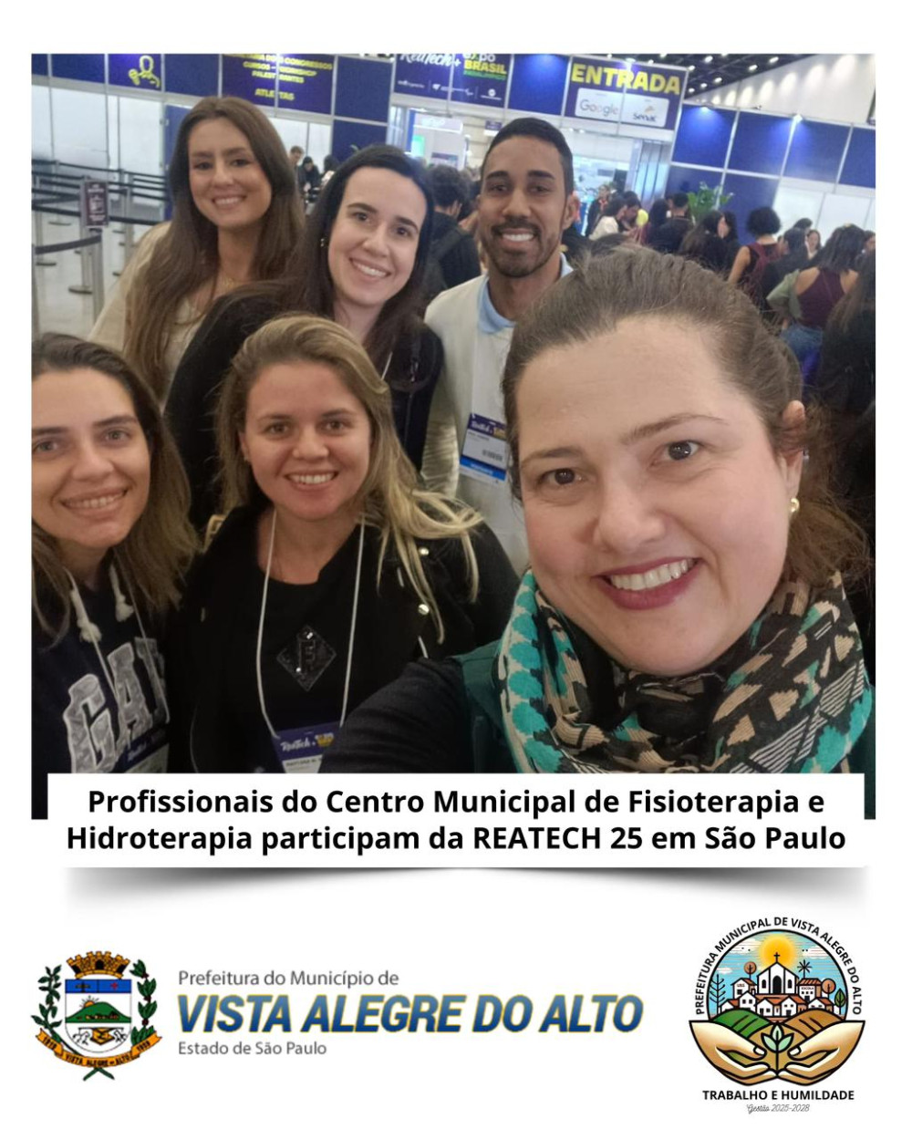 Profissionais do Centro Municipal de Fisioterapia e Hidroterapia participam da REATECH 25 em São Paulo.