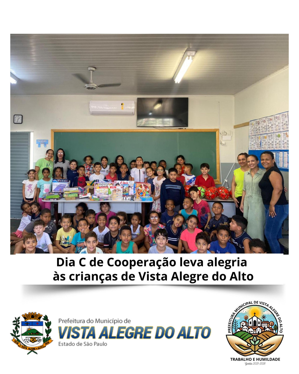 Dia C de Cooperação leva alegria às crianças de Vista Alegre do Alto.