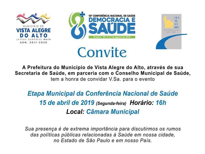 Etapa Municipal da Conferência Nacional de Saúde.