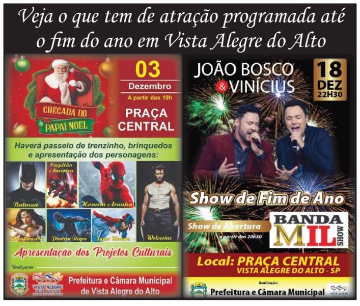 Prefeitura promove programação especial de fim de ano.