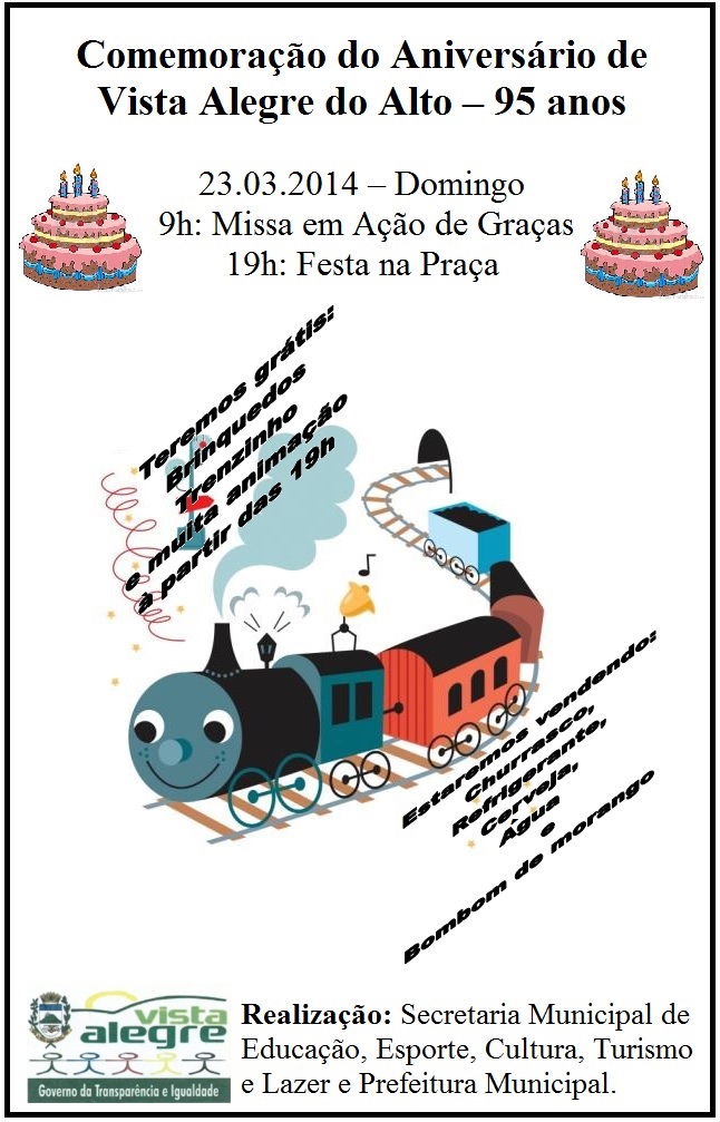 Comemoração do Aniversário de Vista Alegre do Alto – 95 anos.