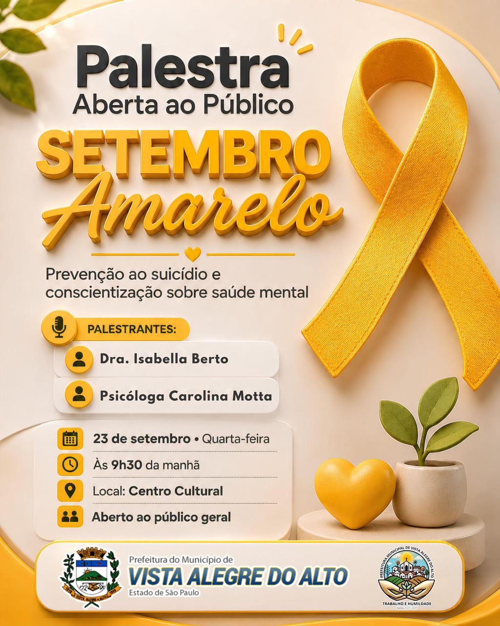 Palestra Setembro Amarelo.