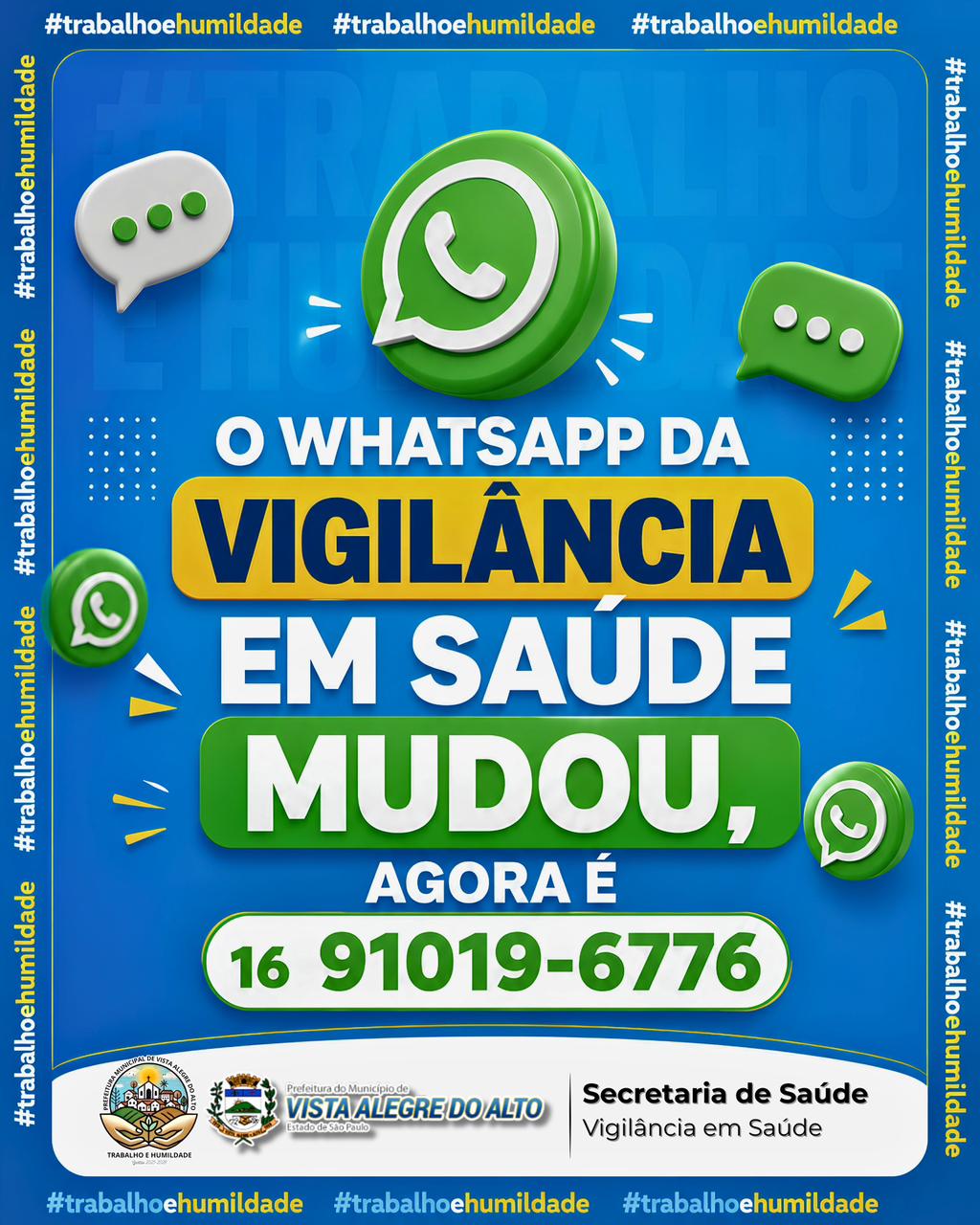 Novo WhatsApp da Vigilância em Saúde.